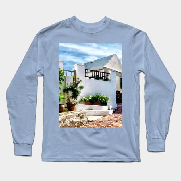 St George Bermuda - Sunny Street Long Sleeve T-Shirt by SusanSavad